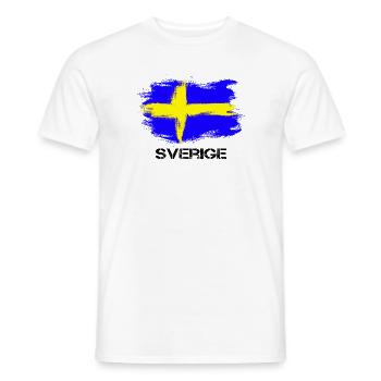 Suède Suède Sverige flag - T-shirt homme - blanc - Devant - AI Model Male 178 dark (178cm)