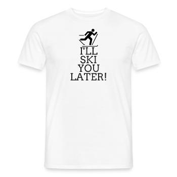Ski ski - T-shirt homme - blanc - Devant - AI Model Male 178 dark (178cm)