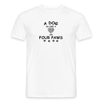coeur de chien chien pattes amour chien parler - T-shirt homme - blanc - Devant - AI Model Male 178 dark (178cm)