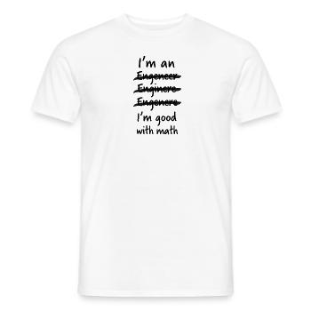 Drôle d’ingénieur maths cadeau ingénieur - T-shirt homme - blanc - Devant - AI Model Male 178 dark (178cm)