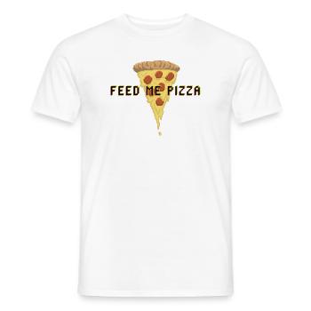 Gamer Nerd Addicted Gambling Pizza Gift Game - Men's T-Shirt - white - Front - AI Model Male 178 dark (178cm)