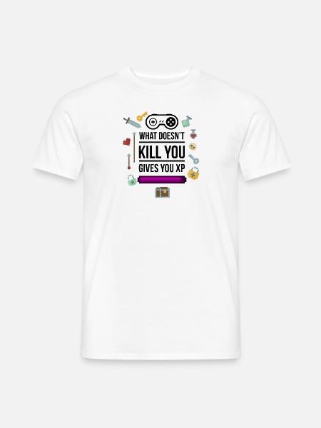 Gamer Nerd Addicted Gambling Level up Gift Game - Men's T-Shirt - white