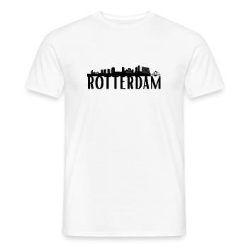 Idée cadeau Rotterdam Pays-Bas skyline - T-shirt homme - blanc - Devant - AI Model Male 178 dark (178cm)