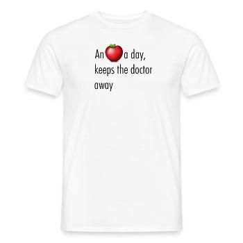 An apple a day keeps the doctor away - Men's T-Shirt - white - Front - AI Model Male 178 dark (178cm)
