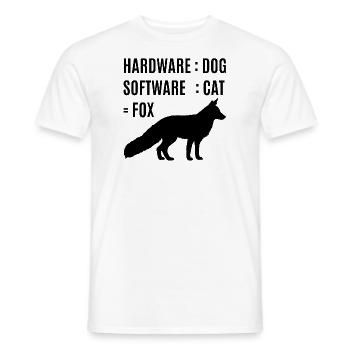 Fox hardware dog software cat - Men's T-Shirt - white - Front - AI Model Male 178 dark (178cm)