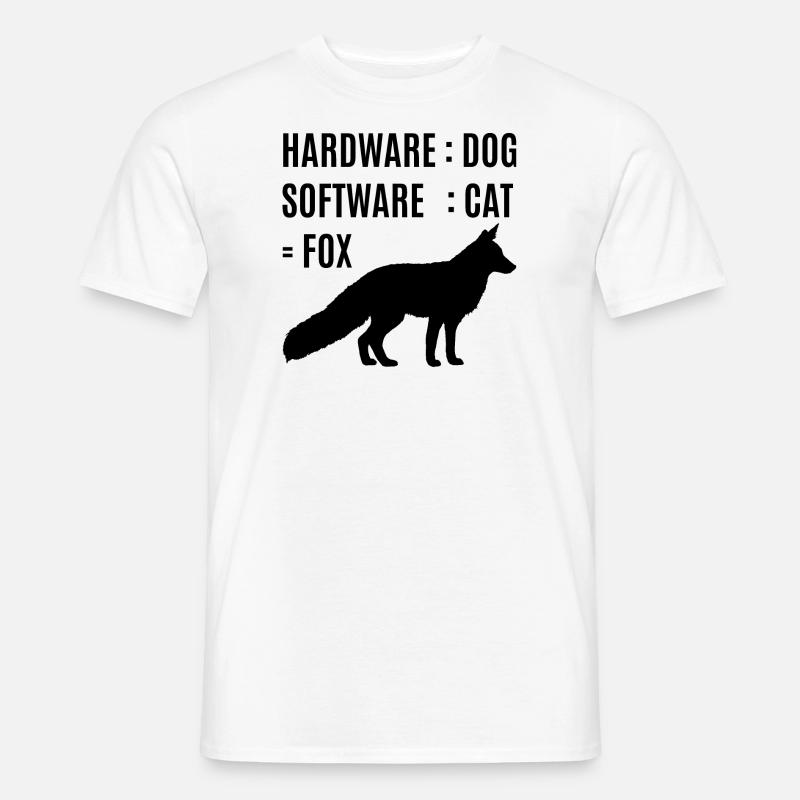 Fuchs Hardware Hund Software Katze - Männer T-Shirt - Weiß