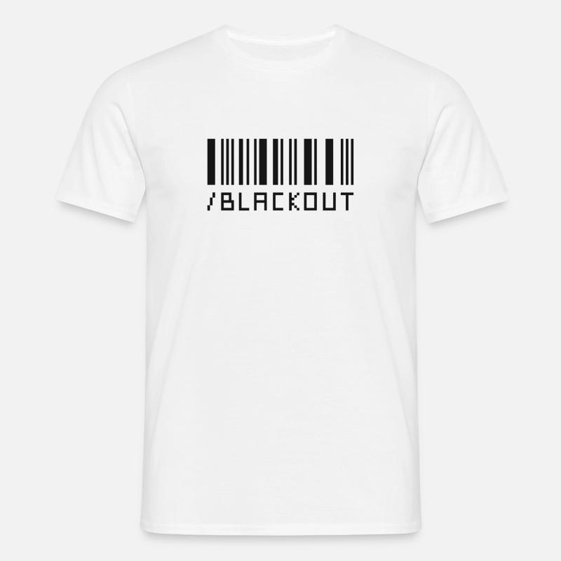 Blackout Barcode Design - Männer T-Shirt - Weiß