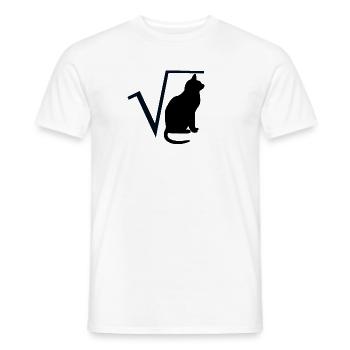 Chat math maths - T-shirt homme - blanc - Devant - AI Model Male 178 dark (178cm)