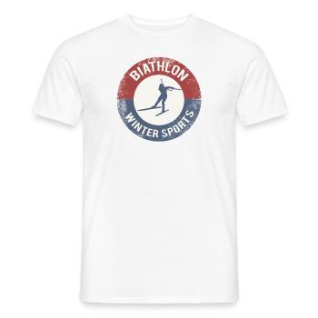 Sports d'hiver biathlon - T-shirt homme - blanc - Devant - AI Model Male 178 dark (178cm)