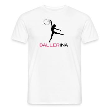 Women basketball ballerina baller basketballer - Men's T-Shirt - white - Front - AI Model Male 178 dark (178cm)