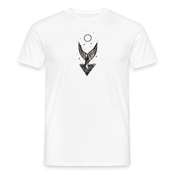 Abtauchender Wal bei Vollmond Illustration - Männer T-Shirt - Weiß - Vorne - AI Model Male 178 dark (178cm)