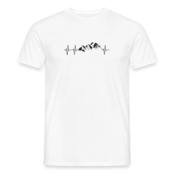 Mountains heartbeat hiker pulse - Men's T-Shirt - white - Front - AI Model Male 178 dark (178cm)