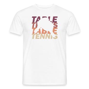 table tennis - Men's T-Shirt - white - Front - AI Model Male 178 dark (178cm)