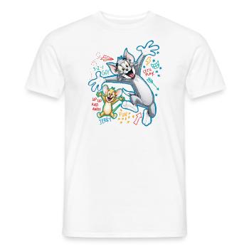 Tom and Jerry Play Time - Men's T-Shirt - white - Front - AI Model Male 178 dark (178cm)