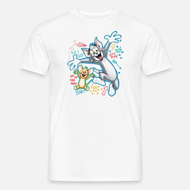 Tom and Jerry Play Time - Mænd T-shirt - hvid
