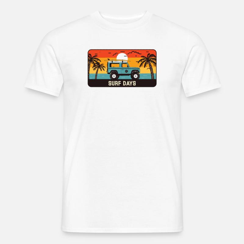 Retro Sunset Surf dage - Mænd T-shirt - hvid