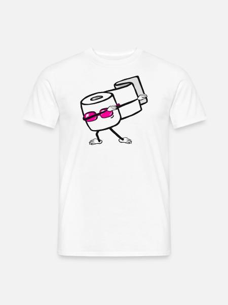 Toilet Paper Dabbing Gift - Men's T-Shirt - white