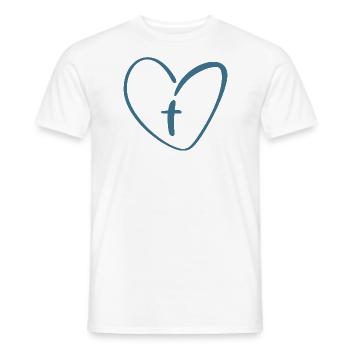 Croix du Cœur de Jésus - T-shirt homme - blanc - Devant - AI Model Male 178 dark (178cm)