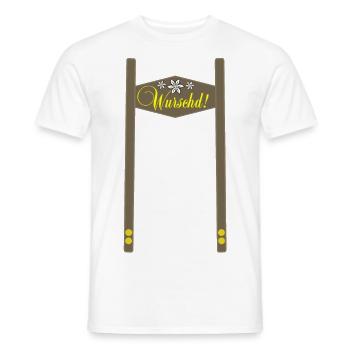 Wurschd Spruch München lustig Bayern Souvenir Fun - Männer T-Shirt - Weiß - Vorne - AI Model Male 178 dark (178cm)