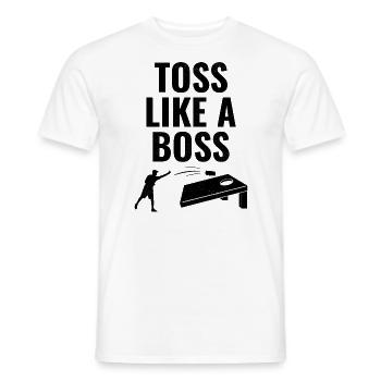 Cornhole Bean Bag Toss Outdoor Rasen Spiel Lustig - Männer T-Shirt - Weiß - Vorne - AI Model Male 178 dark (178cm)