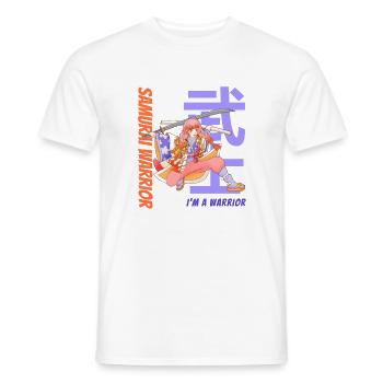 Samurai Warrior. Samurai Girl. White Version. - Men's T-Shirt - white - Front - AI Model Male 178 dark (178cm)