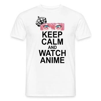 Keep Calm And Watch Anime - Männer T-Shirt - Weiß - Vorne - AI Model Male 178 dark (178cm)