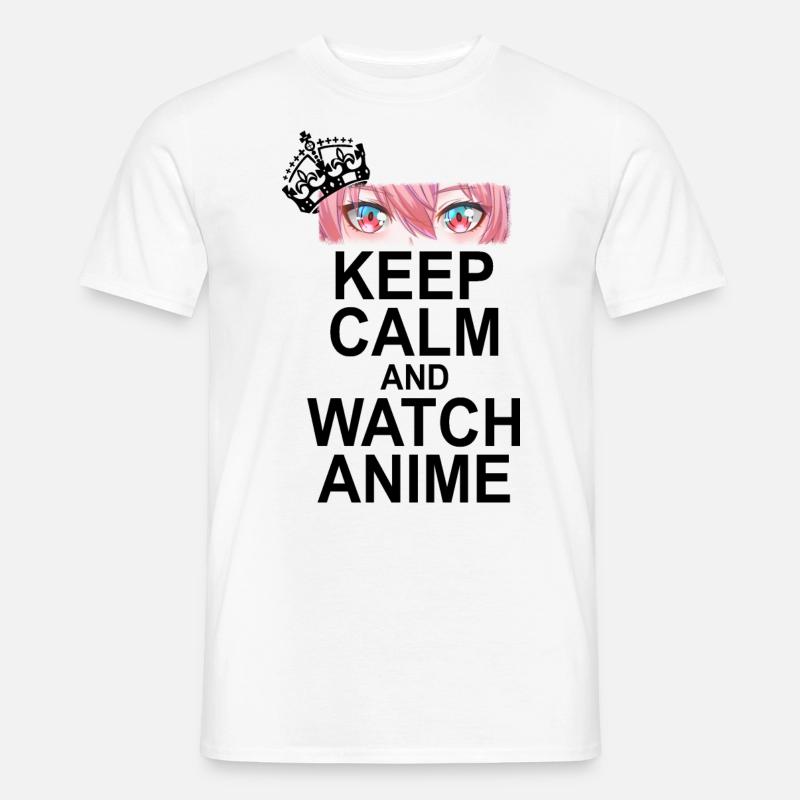 Keep Calm And Watch Anime - Männer T-Shirt - Weiß