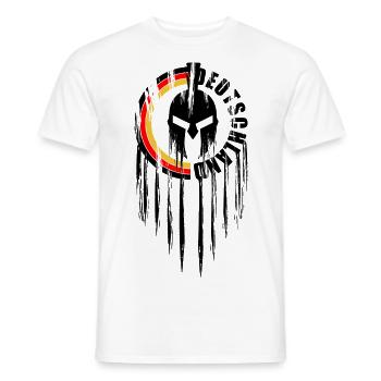Spartaner Helm Deutschland - Männer T-Shirt - Weiß - Vorne - AI Model Male 178 dark (178cm)