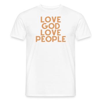 Liebe Gott Liebe Menschen - Christliches Zitat - Männer T-Shirt - Weiß - Vorne - AI Model Male 178 dark (178cm)