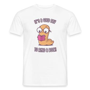 Bookworm - Men's T-Shirt - white - Front - AI Model Male 178 dark (178cm)