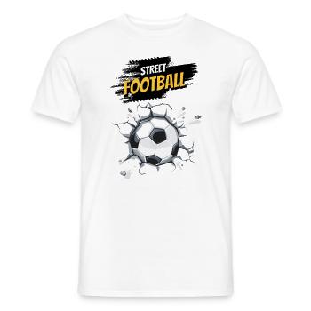 Street Football Sports - Men's T-Shirt - white - Front - AI Model Male 178 dark (178cm)