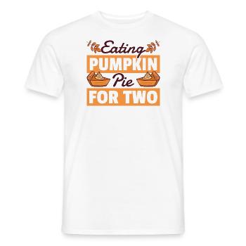 Pumpkin Pie Thanksgiving Pregnancy Announcing - Men's T-Shirt - white - Front - AI Model Male 178 dark (178cm)