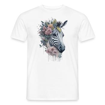 Florales Zebra - Männer T-Shirt - Weiß - Vorne - AI Model Male 178 dark (178cm)