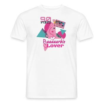 Rétro, années 90, 90, amoureux, Baaarbie - T-shirt homme - blanc - Devant - AI Model Male 178 dark (178cm)