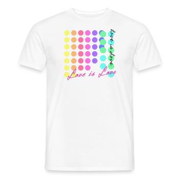 love is love,LGBT,Rainbow,colorful,Dots - Men's T-Shirt - white - Front - AI Model Male 178 dark (178cm)