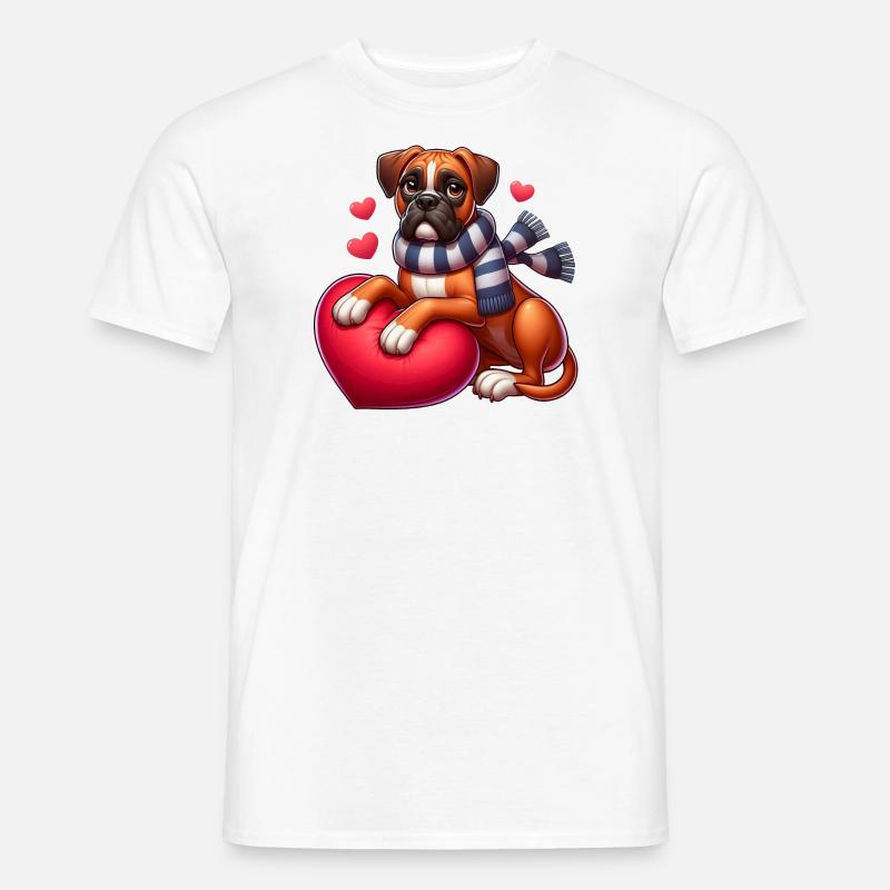 Boxerhund Liebe - Männer T-Shirt - Weiß