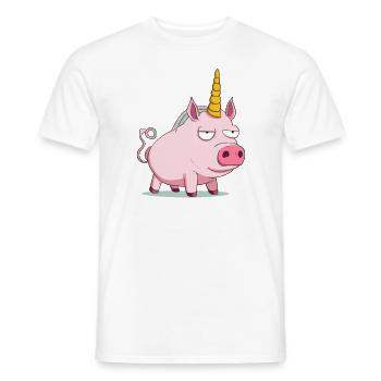 Cute pig-unicorn - cochon licorne - T-shirt homme - blanc - Devant - AI Model Male 178 dark (178cm)