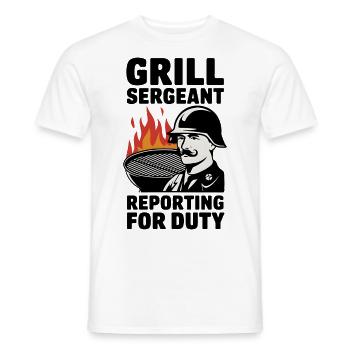 Grill Sergeant Reporting For Duty - Men's T-Shirt - white - Front - AI Model Male 178 dark (178cm)
