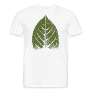 Blatt Buche / Buchenblatt - Natur & Wald BOTANISCH - Männer T-Shirt - Weiß - Vorne - AI Model Male 178 dark (178cm)