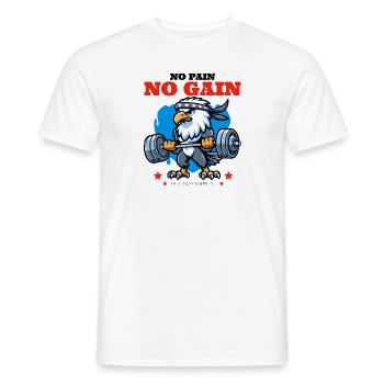No Pain No Gain - Men's T-Shirt - white - Front - AI Model Male 178 dark (178cm)