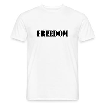 Freedom - Men's T-Shirt - white - Front - AI Model Male 178 dark (178cm)