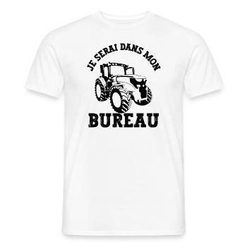 je serai dans mon bureau - T-shirt homme - blanc - Devant - AI Model Male 178 dark (178cm)