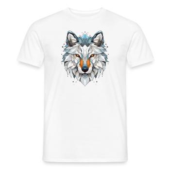 Wolf Geometrisch - Männer T-Shirt - Weiß - Vorne - AI Model Male 178 dark (178cm)