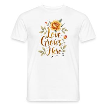 L’amour en pleine floraison - T-shirt homme - blanc - Devant - AI Model Male 178 dark (178cm)