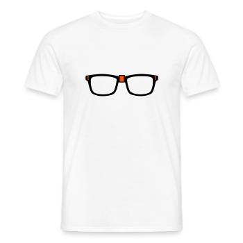 lunettes - Nerd - T-shirt homme - blanc - Devant - AI Model Male 178 dark (178cm)