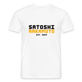 Satoshi Nakamoto 2009 Bitcoin - Männer T-Shirt - Weiß - Vorne - AI Model Male 178 dark (178cm)
