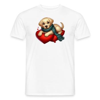 Labradoe Retriever Welpe - Männer T-Shirt - Weiß - Vorne - AI Model Male 178 dark (178cm)