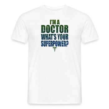 Docteur docteur - T-shirt homme - blanc - Devant - AI Model Male 178 dark (178cm)