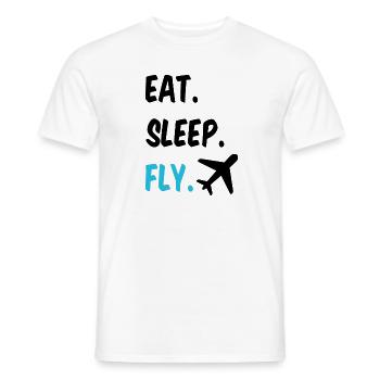 Pilot Eat Sleep And Fly Airplane - Men's T-Shirt - white - Front - AI Model Male 178 dark (178cm)