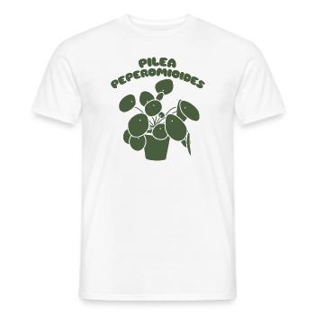 Pilea Peperomioides Plant Nature Shirt Garden - Men's T-Shirt - white - Front - AI Model Male 178 dark (178cm)